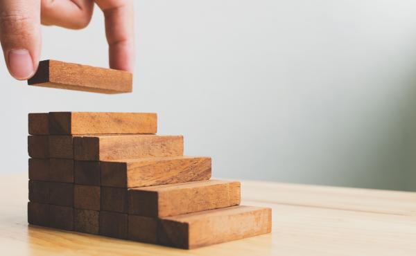 Photo depicting wooden stairs